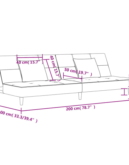 Încărcați imaginea în vizualizatorul Galerie, Canapea extensibilă cu 2 locuri, 2 perne, gri deschis, textil - Lando
