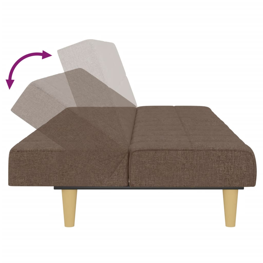 Canapea extensibilă cu 2 locuri, gri taupe, material textil - Lando