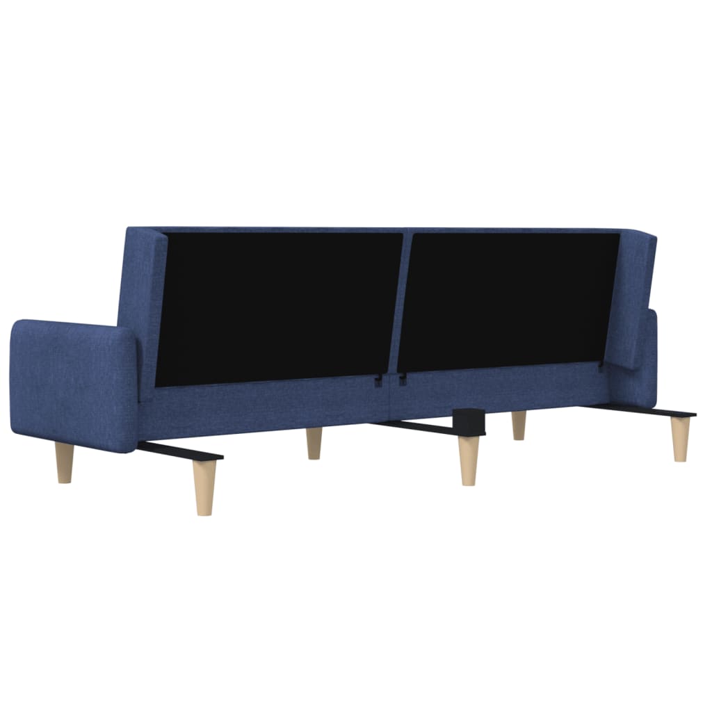 Canapea extensibilă cu 2 locuri, albastru, material textil - Lando