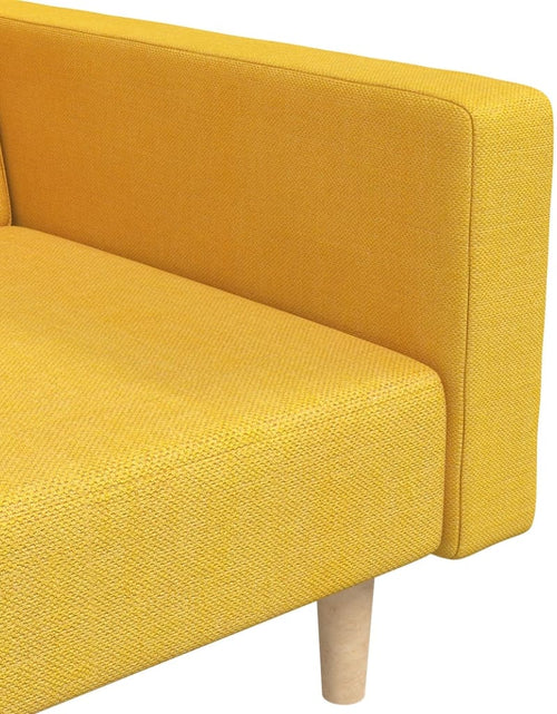 Încărcați imaginea în vizualizatorul Galerie, Canapea extensibilă cu 2 locuri, 2 perne, galben, textil - Lando
