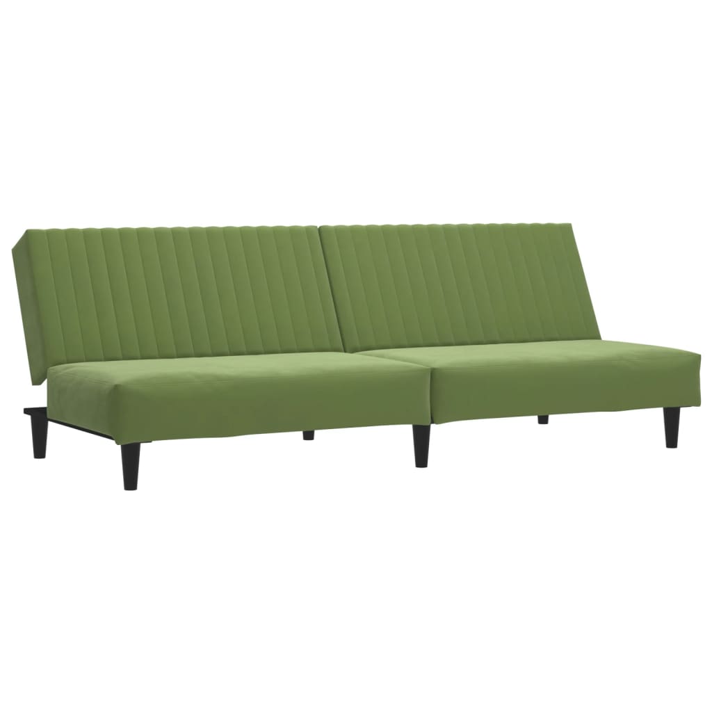Canapea extensibilă cu 2 locuri, verde deschis, catifea - Lando