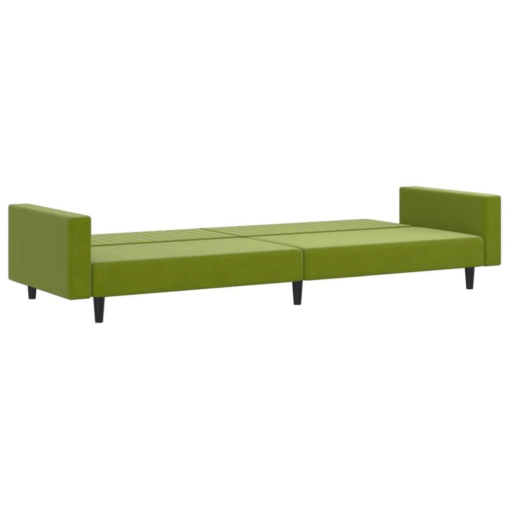 Canapea extensibilă cu 2 locuri, verde deschis, catifea - Lando