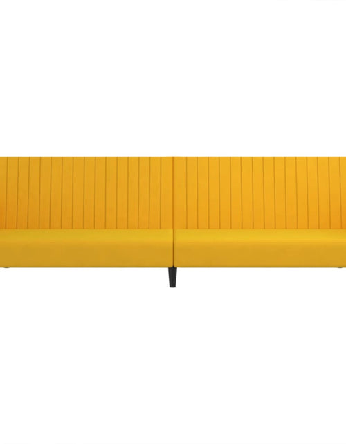 Încărcați imaginea în vizualizatorul Galerie, Canapea extensibilă cu 2 locuri, galben, catifea - Lando
