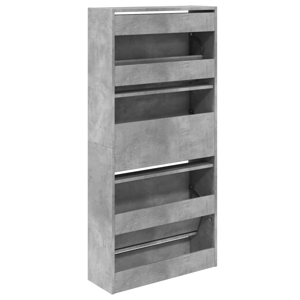 Pantofar, gri beton, 60x21x125,5 cm, lemn compozit - Lando