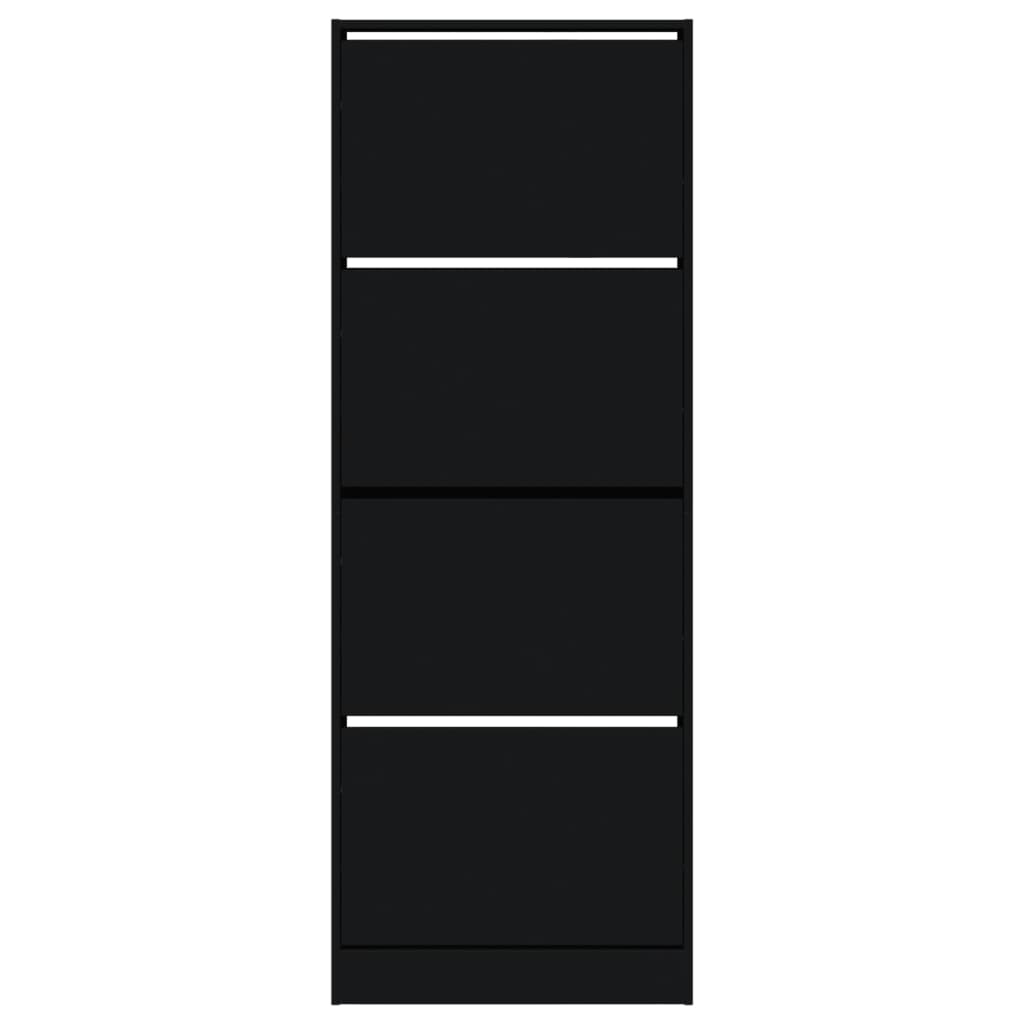 Pantofar, negru, 60x21x163,5 cm, lemn compozit - Lando