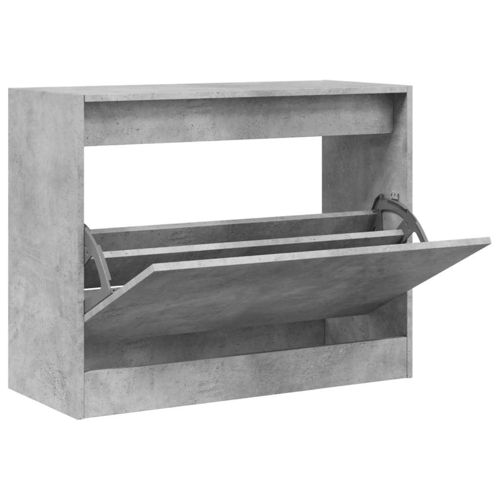 Pantofar, gri beton, 80x34x63 cm, lemn prelucrat - Lando