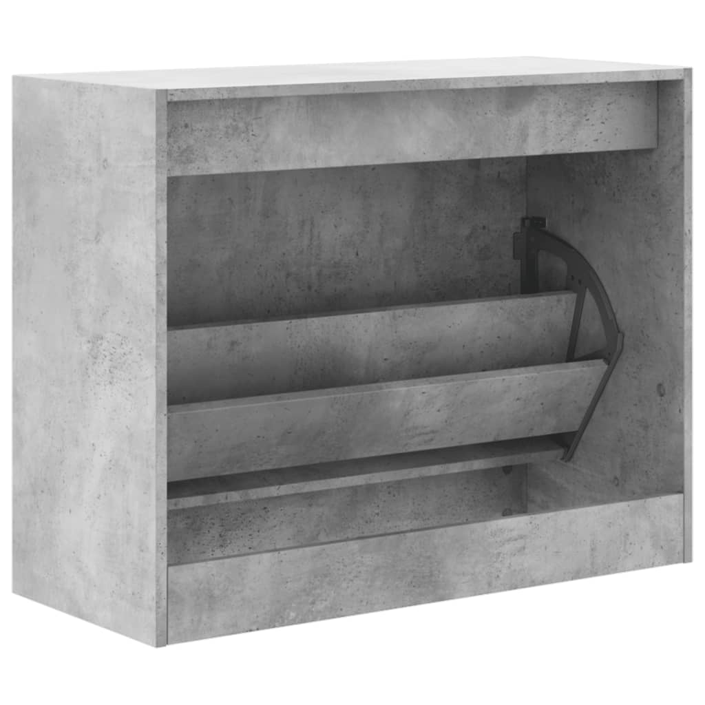 Pantofar, gri beton, 80x34x63 cm, lemn prelucrat - Lando