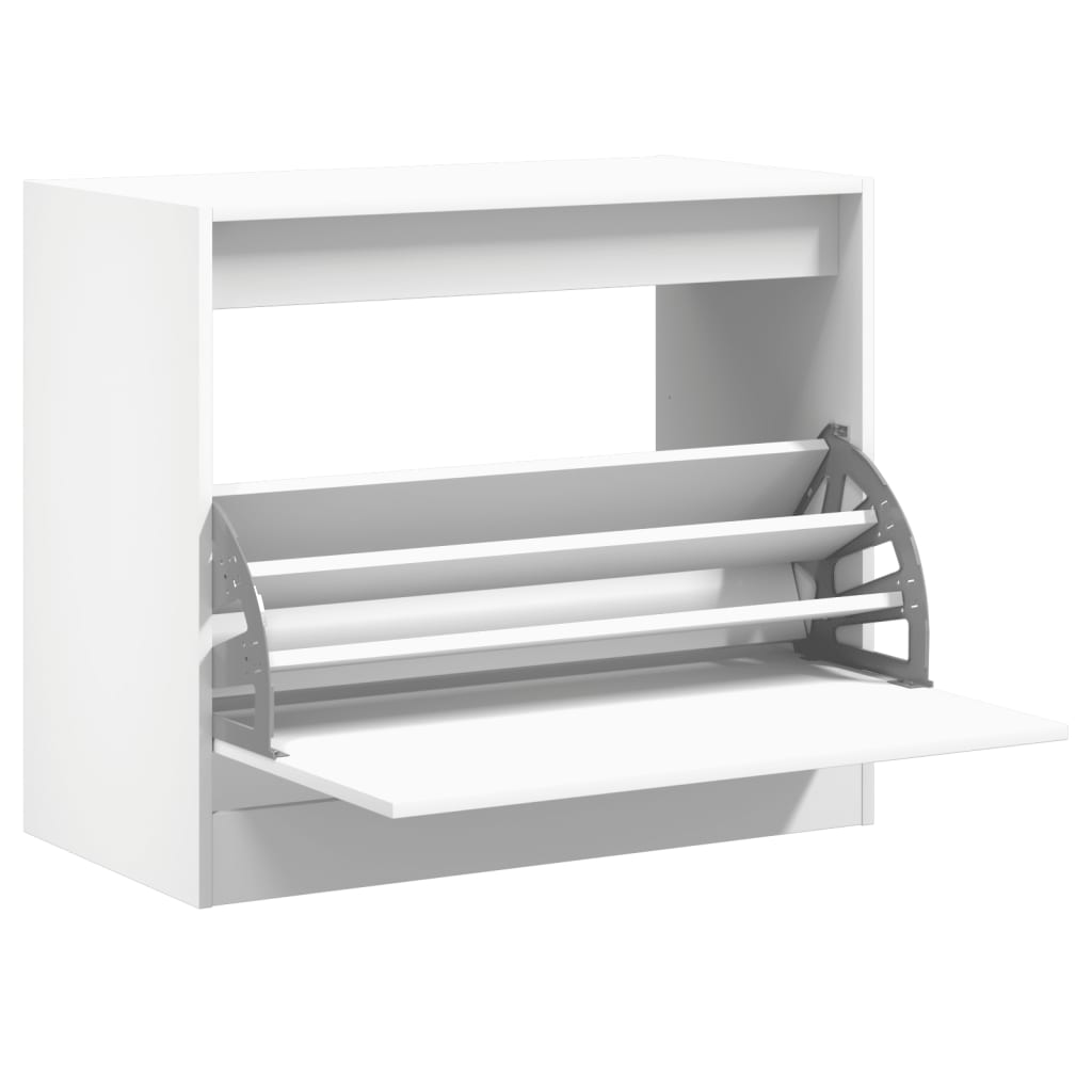 Pantofar, alb, 80x42x69 cm, lemn prelucrat - Lando