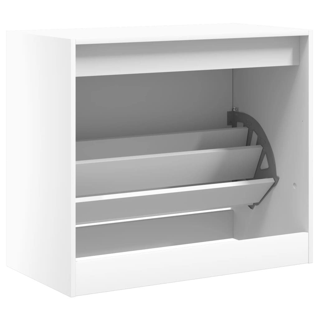 Pantofar, alb, 80x42x69 cm, lemn prelucrat - Lando