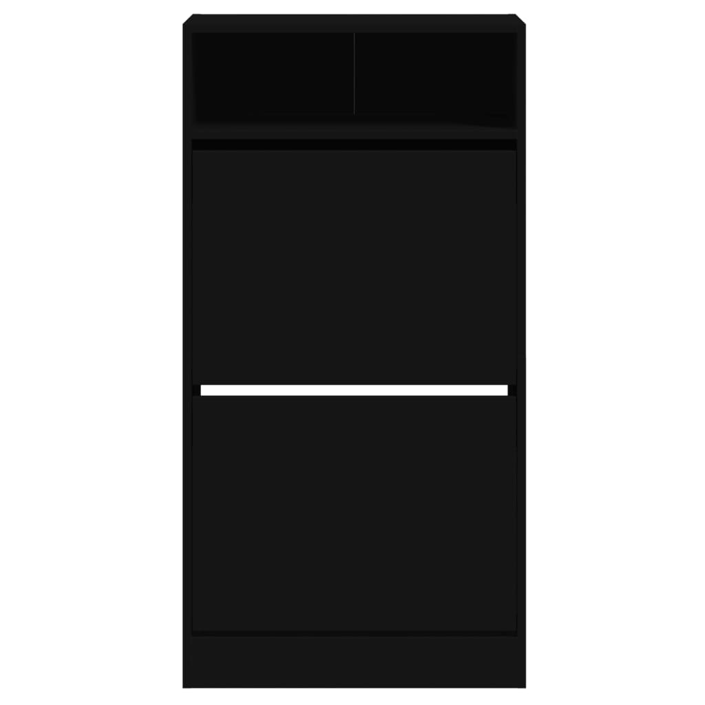 Pantofar, negru, 60x34x116 cm, lemn compozit - Lando
