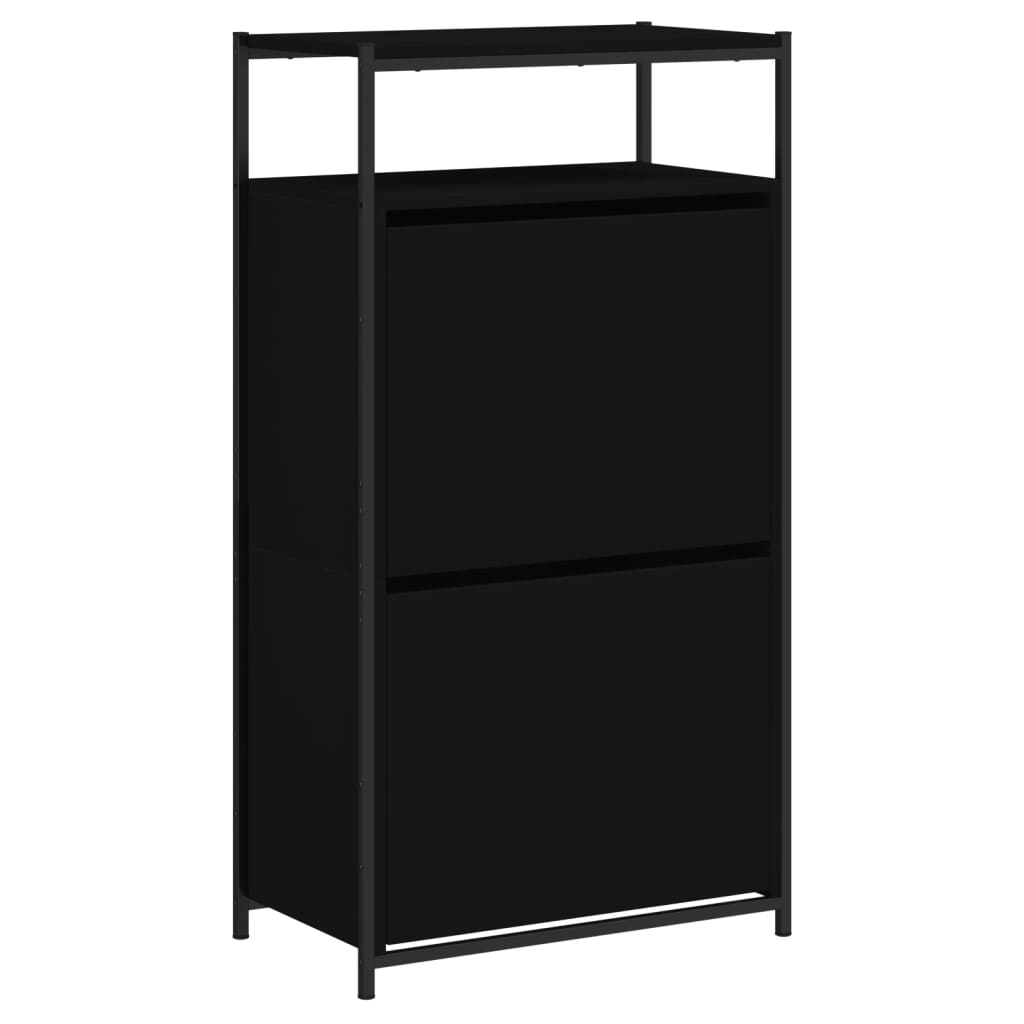 Pantofar, negru, 60x34x112 cm, lemn compozit - Lando