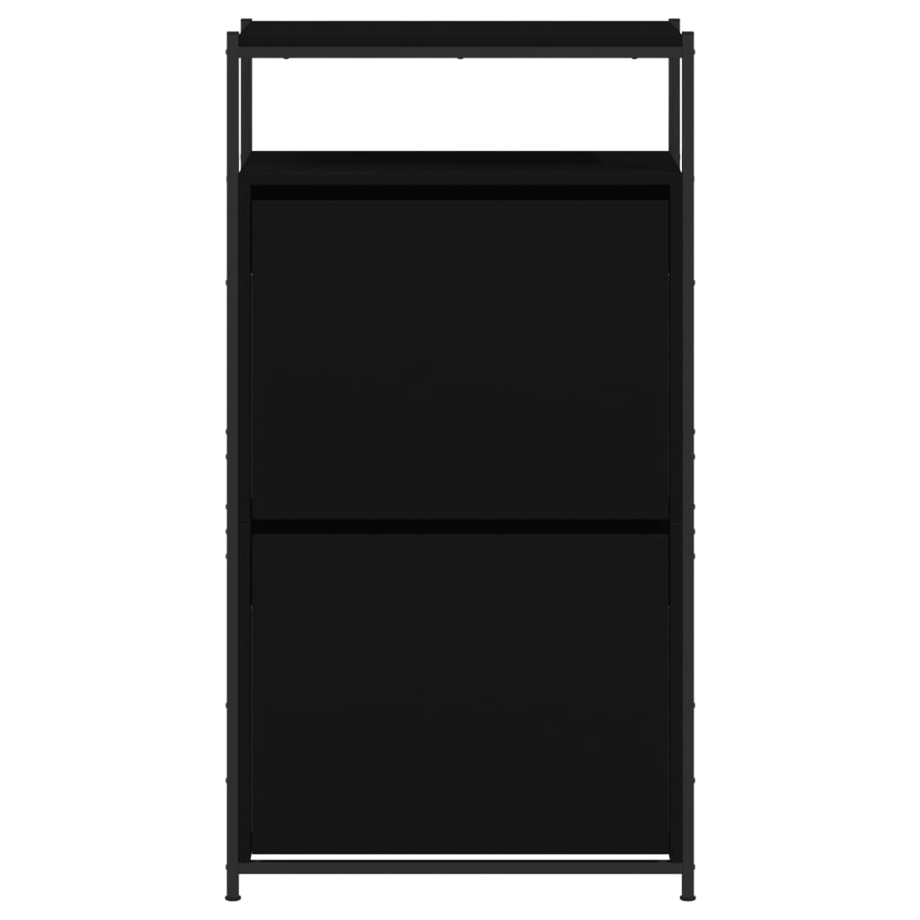 Pantofar, negru, 60x34x112 cm, lemn compozit - Lando