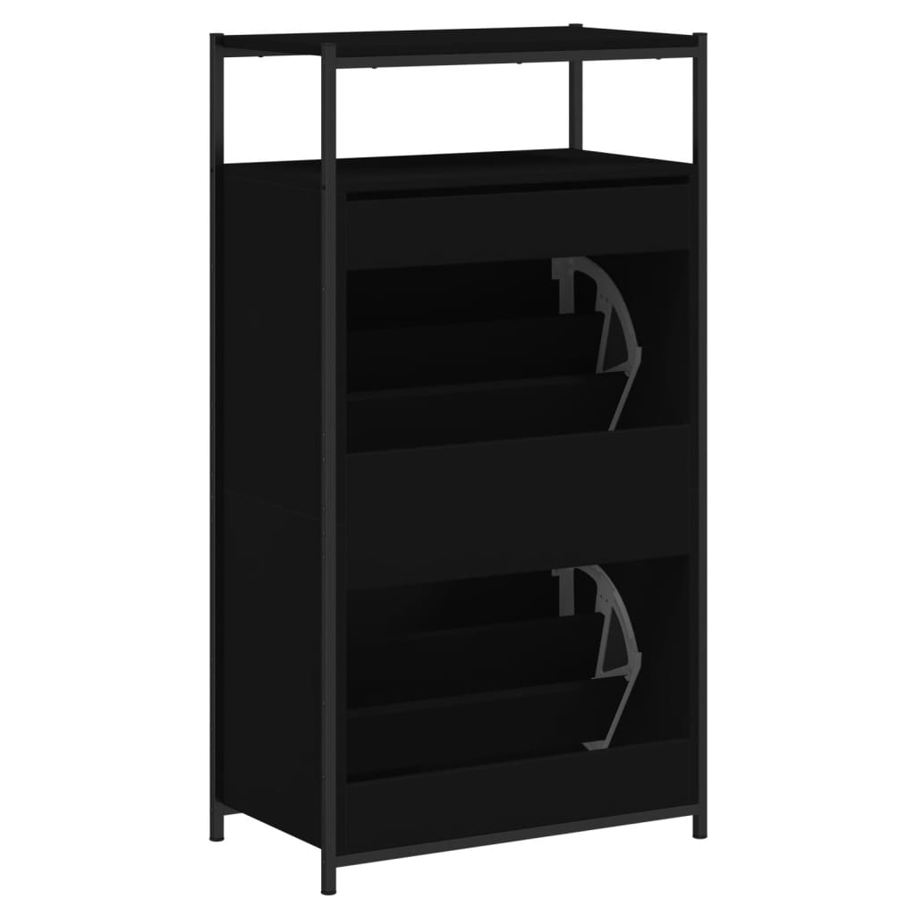 Pantofar, negru, 60x34x112 cm, lemn compozit - Lando