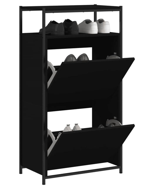 Încărcați imaginea în vizualizatorul Galerie, Pantofar, negru, 60x34x112 cm, lemn compozit - Lando
