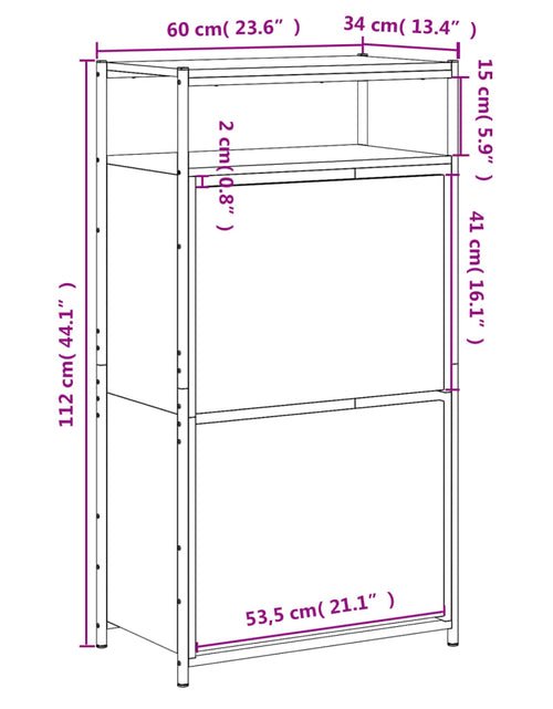 Загрузите изображение в средство просмотра галереи, Pantofar, stejar sonoma, 60x34x112 cm, lemn compozit - Lando
