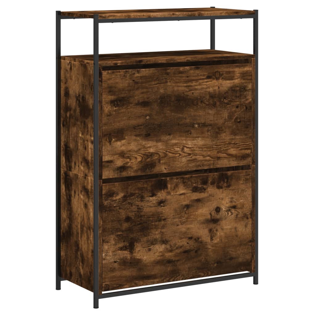 Pantofar, stejar fumuriu, 75x34x112 cm, lemn compozit - Lando