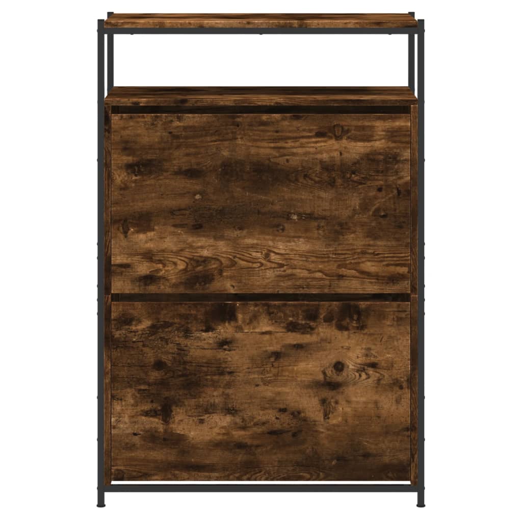 Pantofar, stejar fumuriu, 75x34x112 cm, lemn compozit - Lando