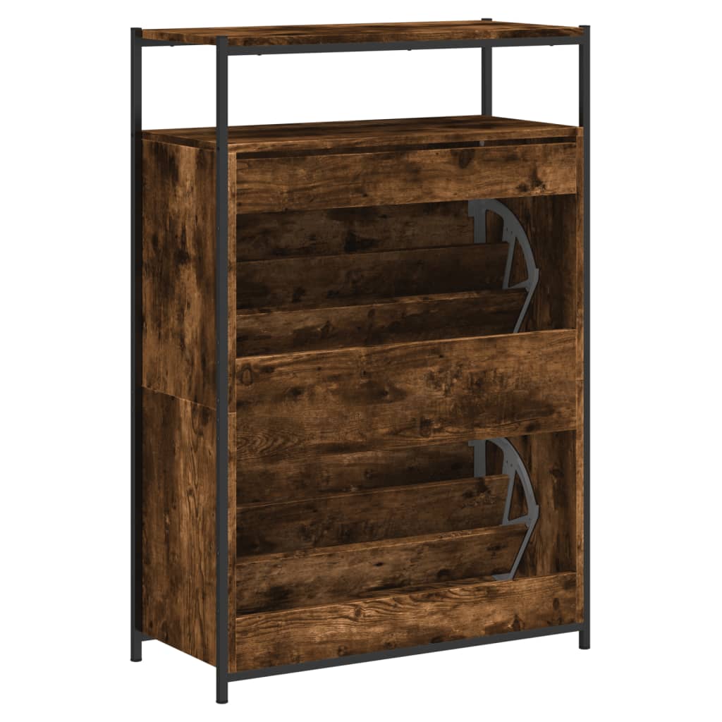 Pantofar, stejar fumuriu, 75x34x112 cm, lemn compozit - Lando
