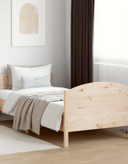 Încărcați imaginea în vizualizatorul Galerie, Cadru de pat cu tăblie, 90x200 cm, lemn masiv de pin - Lando
