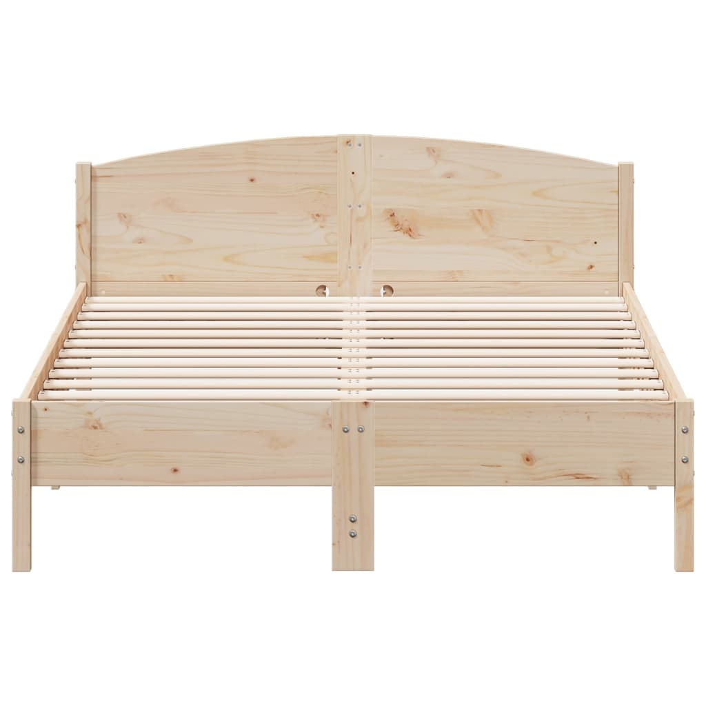 Cadru de pat cu tăblie, 140x200 cm, lemn masiv de pin - Lando
