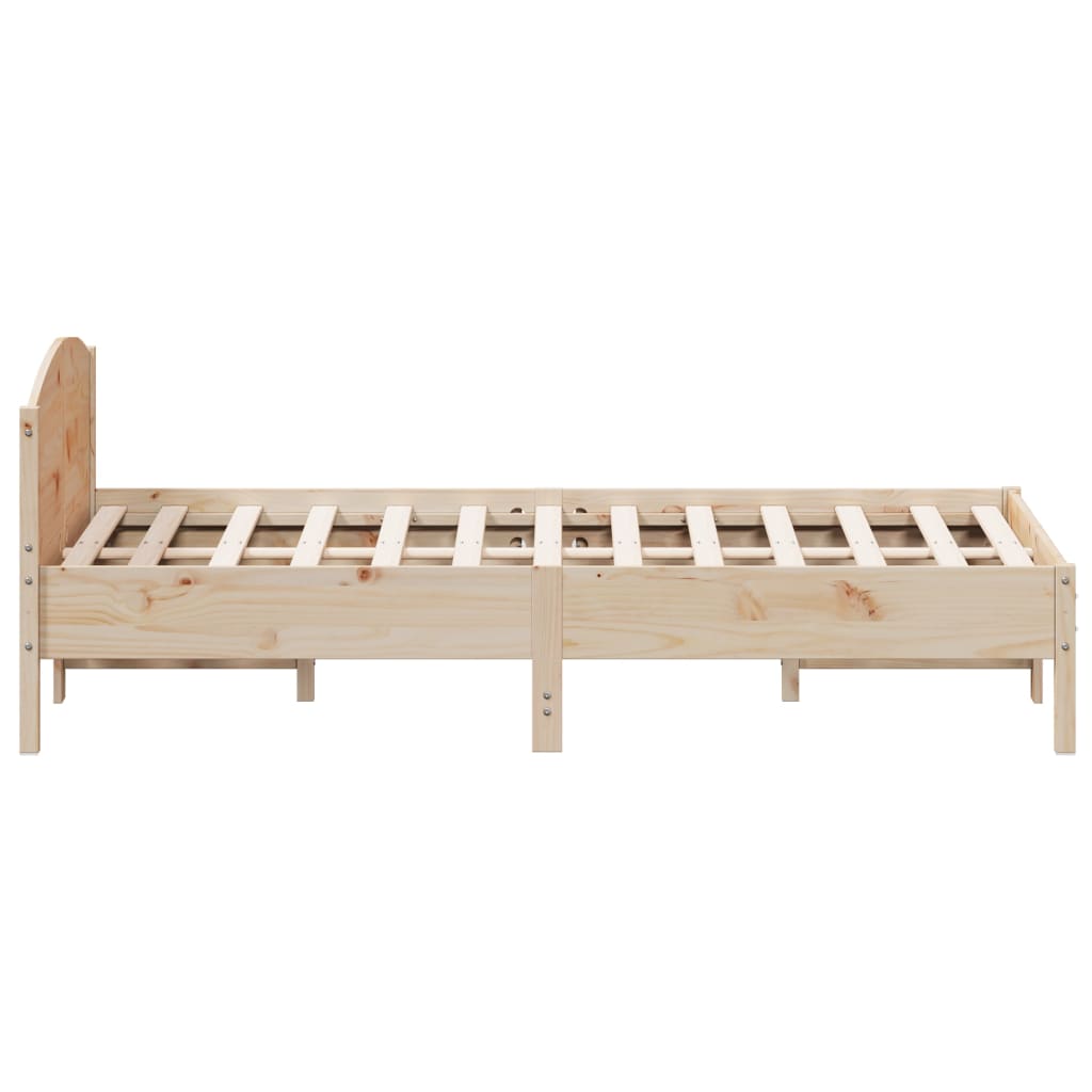 Cadru de pat cu tăblie, 140x200 cm, lemn masiv de pin - Lando