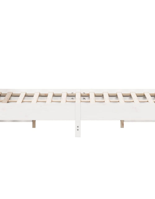 Загрузите изображение в средство просмотра галереи, Cadru de pat cu tăblie, alb, 140x200 cm, lemn masiv de pin - Lando
