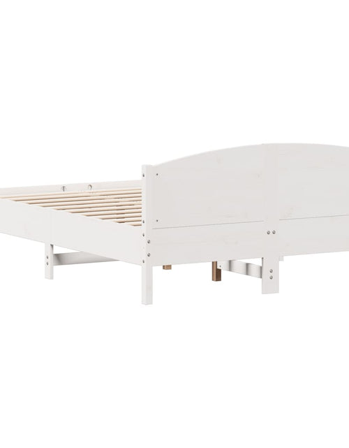Загрузите изображение в средство просмотра галереи, Cadru de pat cu tăblie, alb, 140x200 cm, lemn masiv de pin - Lando
