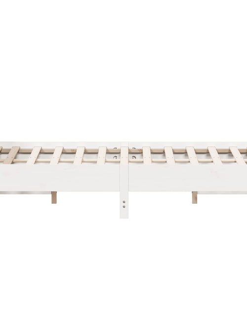 Încărcați imaginea în vizualizatorul Galerie, Cadru de pat cu tăblie, alb, 120x200 cm, lemn masiv de pin - Lando
