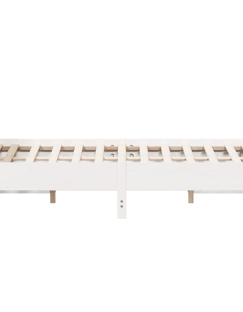 Загрузите изображение в средство просмотра галереи, Cadru de pat cu tăblie, alb, 140x190 cm, lemn masiv de pin - Lando
