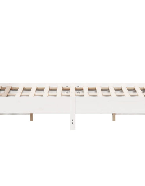 Загрузите изображение в средство просмотра галереи, Cadru de pat cu tăblie, alb, 120x190 cm, lemn masiv pin - Lando
