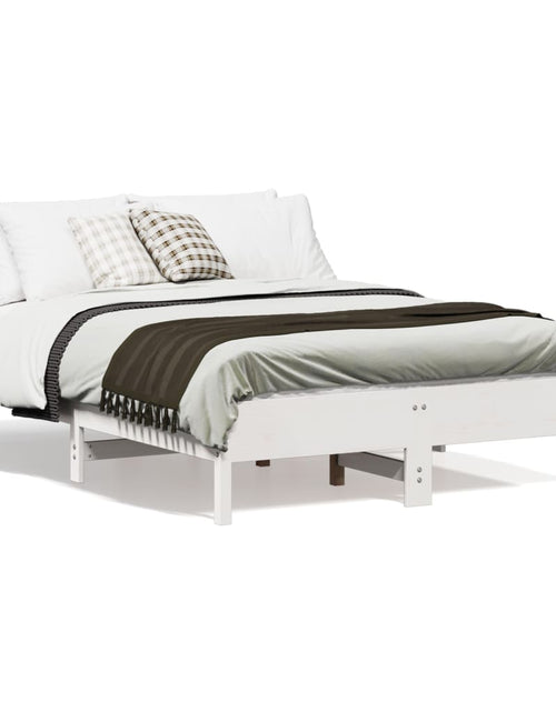 Încărcați imaginea în vizualizatorul Galerie, Cadru de pat cu tăblie, alb, 120x190 cm, lemn masiv pin - Lando
