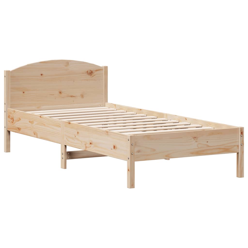 Cadru de pat cu tăblie, 100x200 cm, lemn masiv de pin - Lando