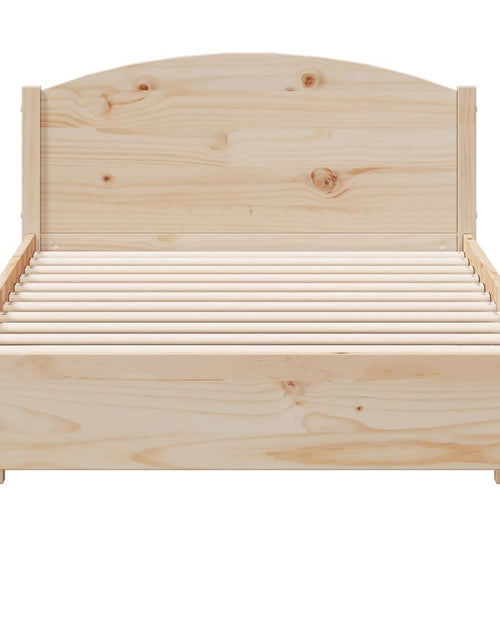 Загрузите изображение в средство просмотра галереи, Cadru de pat cu tăblie, 90x200 cm, lemn masiv de pin - Lando

