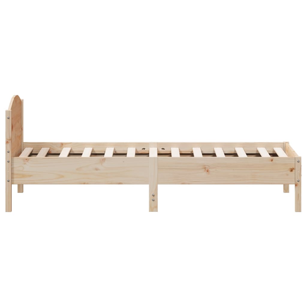 Cadru de pat cu tăblie, 90x190 cm, lemn masiv pin - Lando
