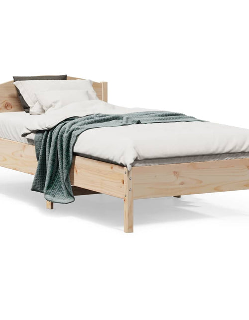 Încărcați imaginea în vizualizatorul Galerie, Cadru de pat cu tăblie, 75x190 cm, lemn masiv de pin - Lando
