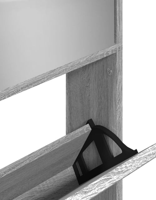 Загрузите изображение в средство просмотра галереи, Pantofar cu oglindă, 4 niveluri, gri sonoma, 63x17x134 cm - Lando
