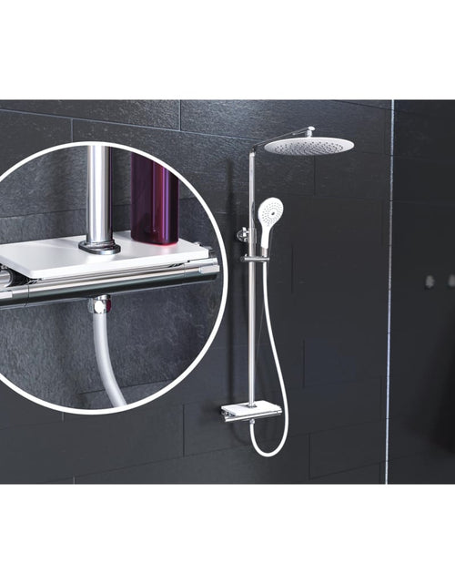 Încărcați imaginea în vizualizatorul Galerie, EISL Set duș deasupra capului/mixer termostatic „GRANDE VITA” alb crom Lando - Lando
