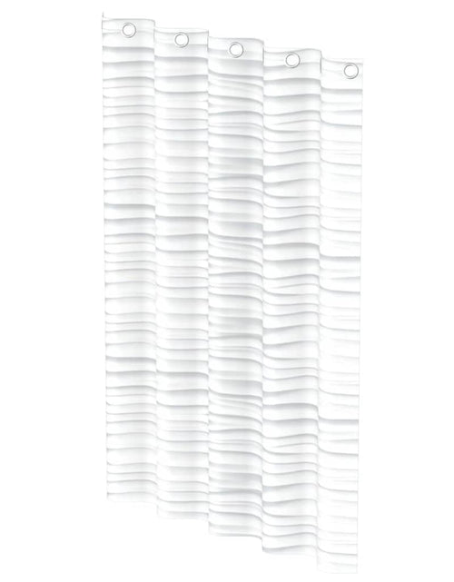 Încărcați imaginea în vizualizatorul Galerie, EISL Perdea de duș cu design vălurit, alb, 200x180x0,2 cm - Lando
