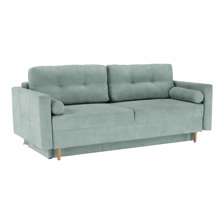Canapea extensibilă, material textil verde mentă, AURELIA Lando - Lando