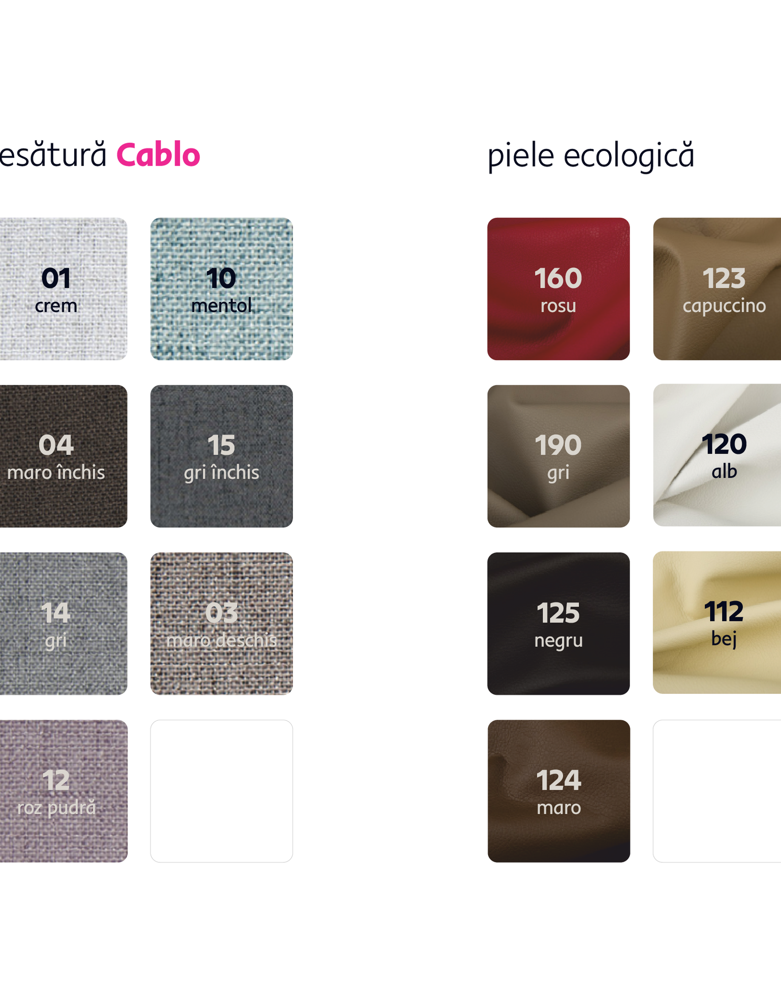 Colţar în formă de U, piele ecologică neagră, model stânga, BITER U Lando - Lando