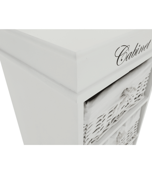 Încărcați imaginea în vizualizatorul Galerie, Lando-Comodă cu 4 sertare (coşuri), alb, BLANCO- lando.md
