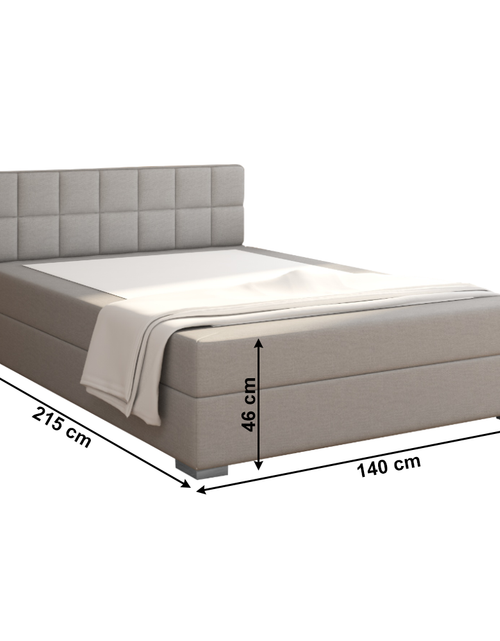 Încărcați imaginea în vizualizatorul Galerie, Pat tip BOXSPRING 140x200, taupe gri-maro, FERATA TV KOMFORT Lando - Lando
