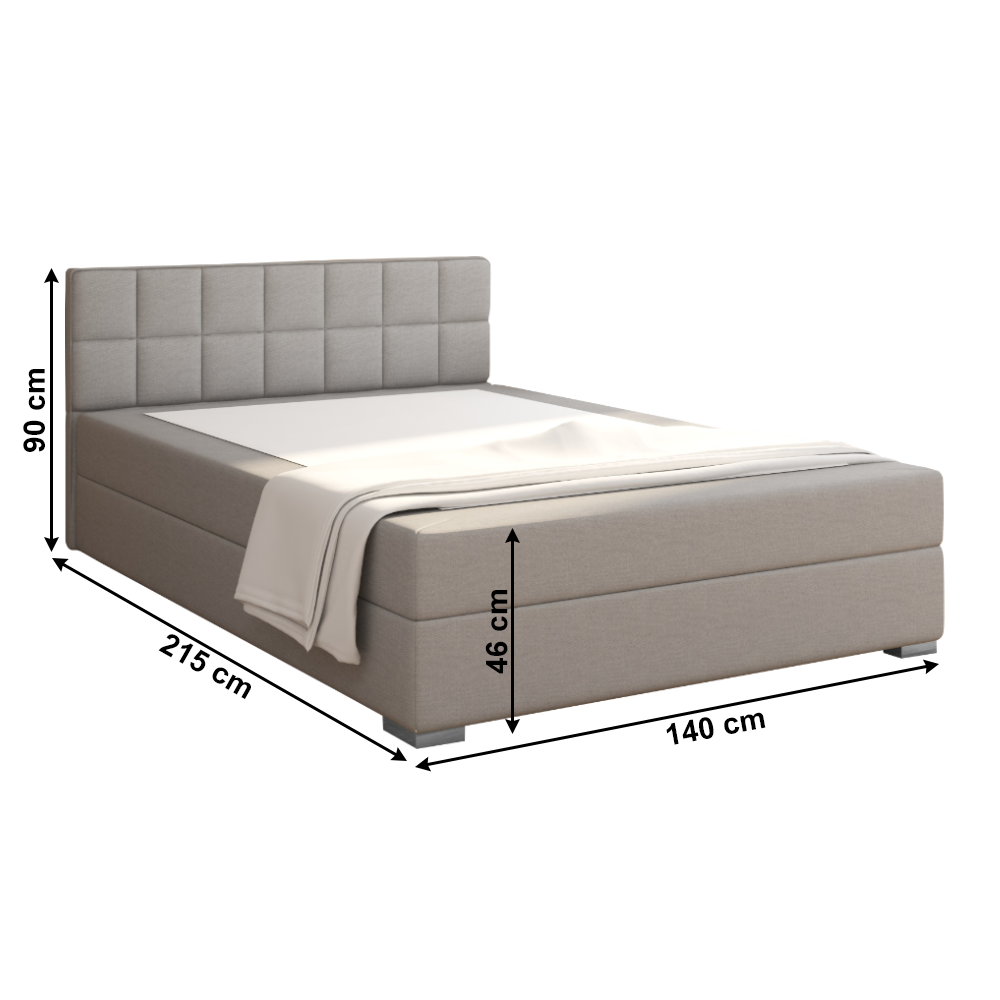 Pat tip BOXSPRING 140x200, taupe gri-maro, FERATA TV KOMFORT Lando - Lando