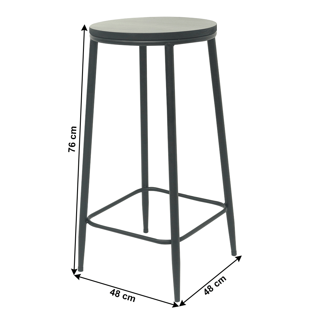 Scaun de bar, negru, HAMIA Lando - Lando