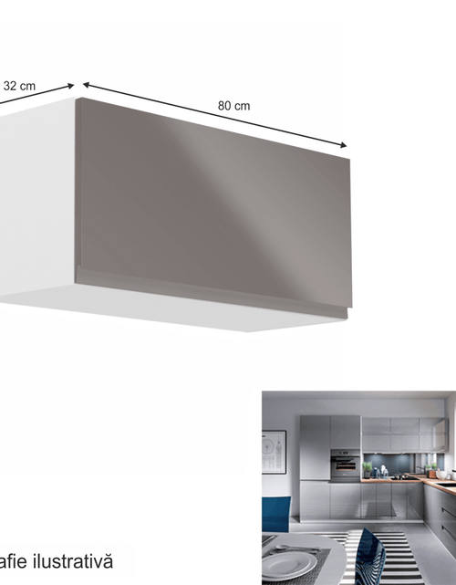 Загрузите изображение в средство просмотра галереи, Dulap superior, alb/gri extra lucios, AURORA G80K Lando - Lando
