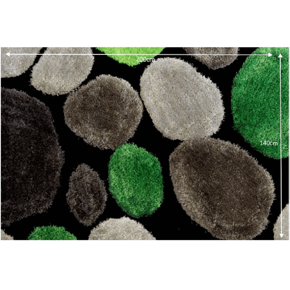 Covor 140x200 cm, verde/gri/negru, PEBBLE TYP 1 Lando - Lando