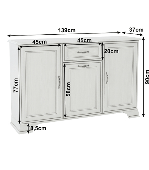 Încărcați imaginea în vizualizatorul Galerie, Lando-Comodă combinată 3D1S, woodline crem, TIFFY 08- lando.md
