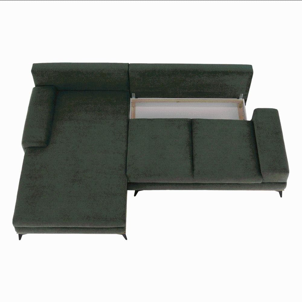 LandoSofa, зеленый, левая модель, SELBY-мебель