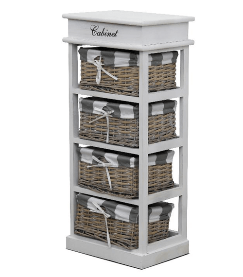 Загрузить изображение в Галерею просмотра, Lando-Commode, 4 корзины, серый/белый, MANON 4-lando.md