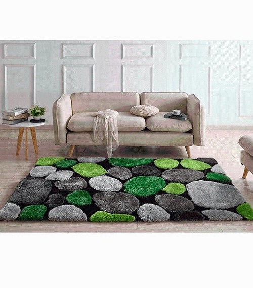 Încărcați imaginea în vizualizatorul Galerie, LandoCovor 100x140 cm, verde/gri/negru, PEBBLE TYP 1 mobila
